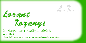 lorant kozanyi business card