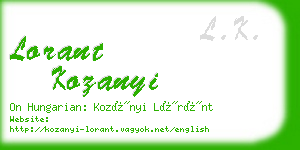 lorant kozanyi business card
